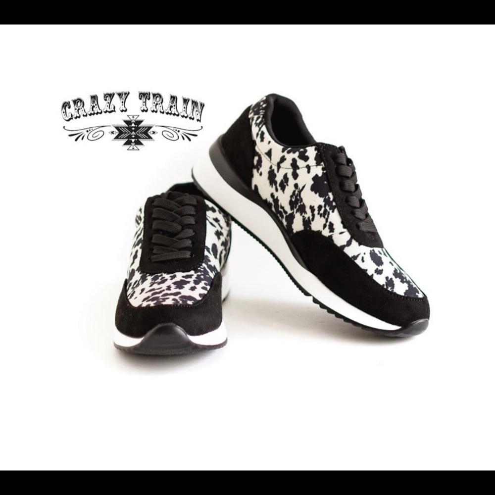 New Crazy Train Wacky Western Kicks, Black Cowhide size 7.